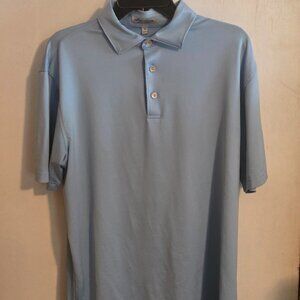 Peter Millar Golf Polo M Maya Blue Summer Comfort Performance Grandover Logo